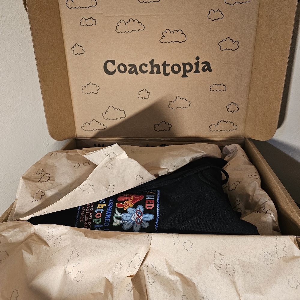 Coachtopia Black Graphic Pullover Hoodie with Patch Detail